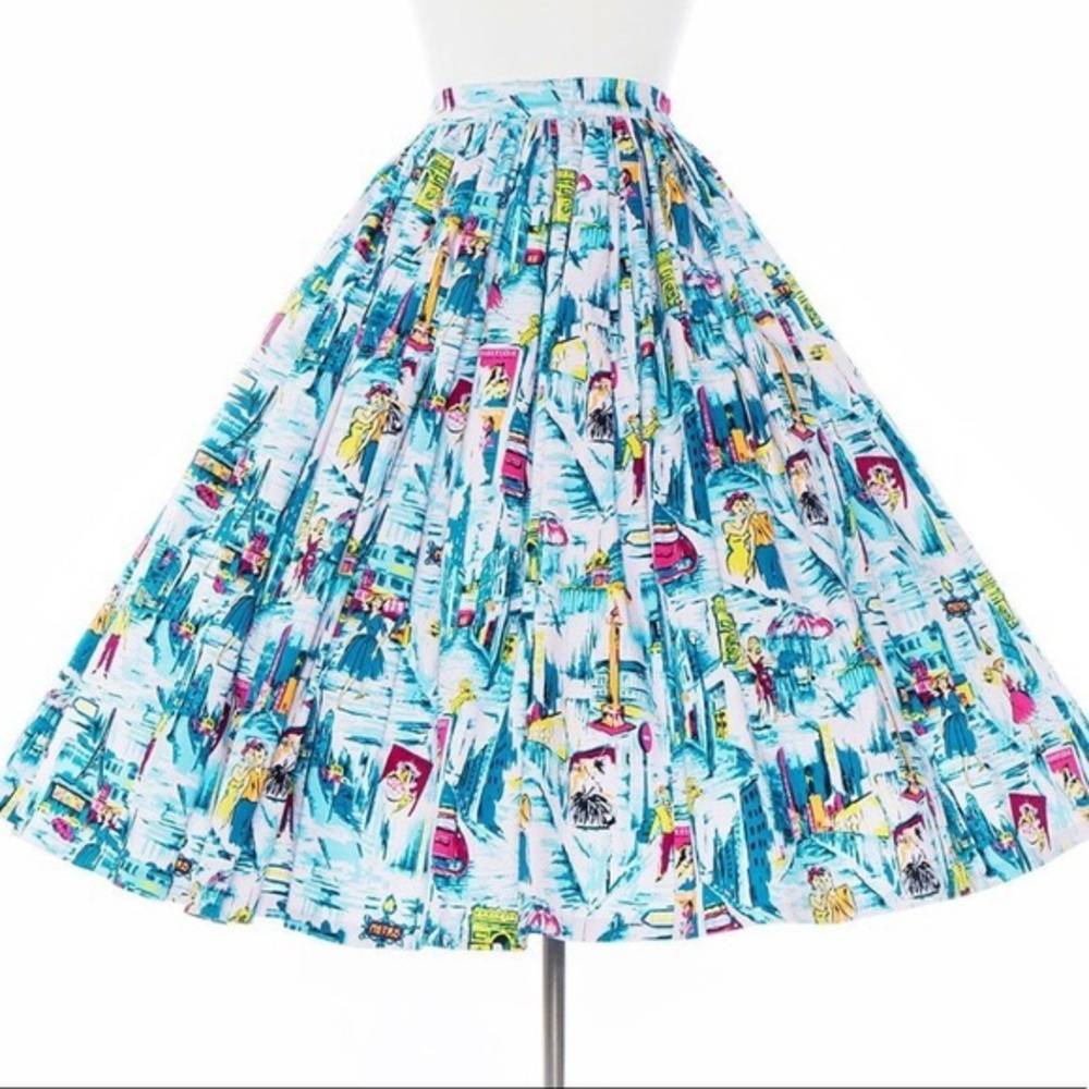 Pinup Girl Clothing Jenny Paris Skirt EUC